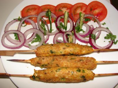 Seekh Kabab or Chicken Kabab